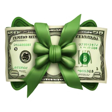 Money with bow sticker