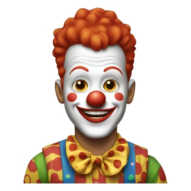 Smiling clown with red hair sticker