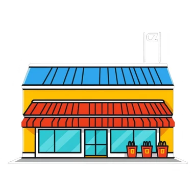 supermarket building from outside sticker