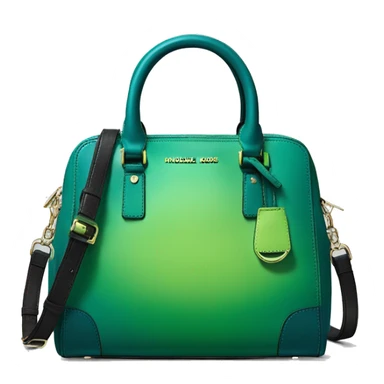 Realistic isolated dark teal,lime green,black and emerald green ombre Michael kors satchel purse.  sticker