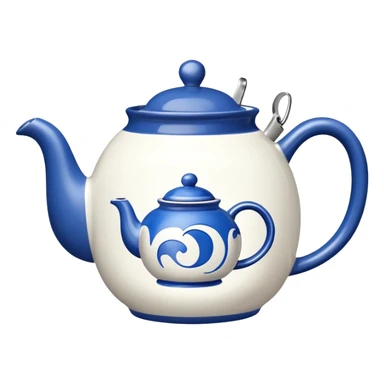 Matching mug of tea and teapot with Disney symbol sticker
