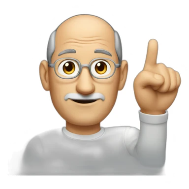 Steve Jobs who makes his thumb in the air sticker