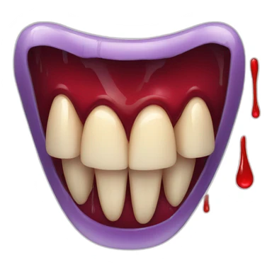 vampire teeth with blood sticker