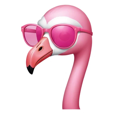 Pink flamingo with hot pink sunglasses  sticker