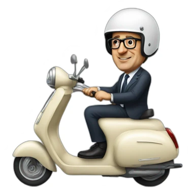 francois hollande sur un scooter sticker