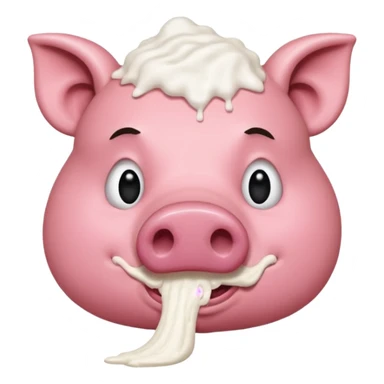 A hog snorting a line of flour  sticker