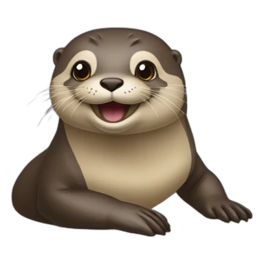 Une loutre sur une tortu sticker