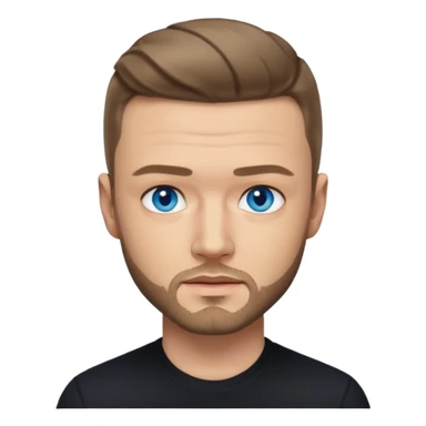 Justin Timberlake blue eyes, dark blonde hair, black shirt sticker