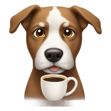 Dog with coffee sticker