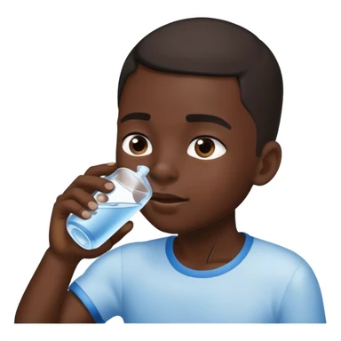 darkskin boy drinking water sticker