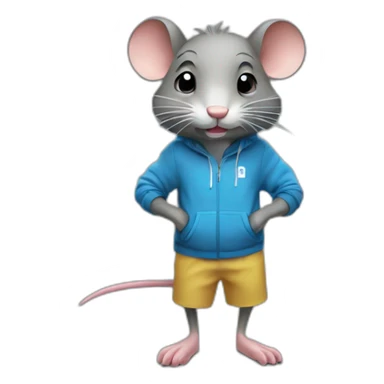 Un rat habillé en nike qui fume une cigarette sticker