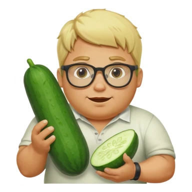 make a cucumber gamer, blonde and fat, male. show cucumbers sticker