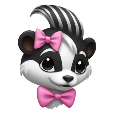 skunk with pink bow  sticker