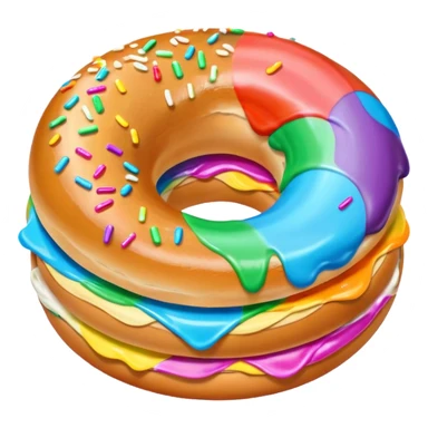  🥯 realistic with rianbow ice cream inside  sticker