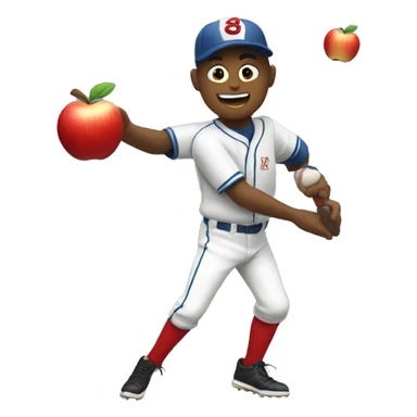 Baseball throwing an apple sticker
