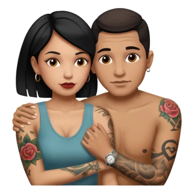 Celebrity breaking moment between lovers, JetSetFly , photo Realistic Couple with tattoos , Tefi Valenzuela sticker