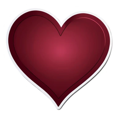 burgandy heart sticker