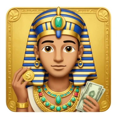 rich pharaon with money sticker