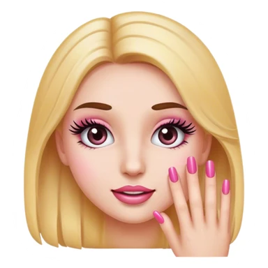 Girlie emoji watch big lashes and nails sticker