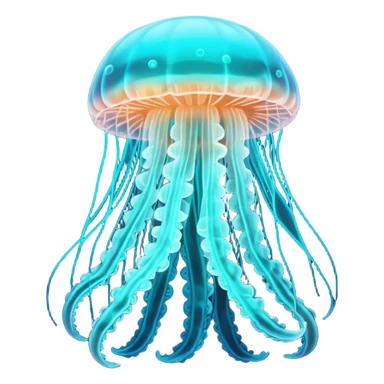 extraterrestrial futuristic otherworldly cyan bioluminescent neon-glowing aesthetic scenery jellyfish mushroom sticker