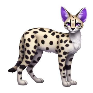 Kawaii Epic Edgy Black Purple White ethereal Serval-Fionbri-Vernid full body sticker