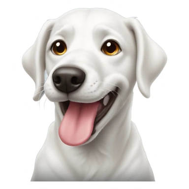White dog with tounge out sticker