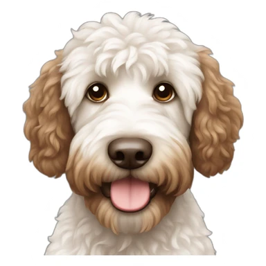 White and brown Labradoodle sticker