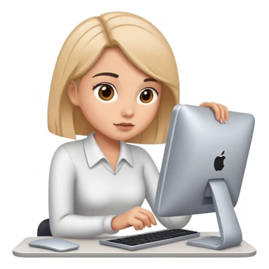 busy girl with computer  sticker