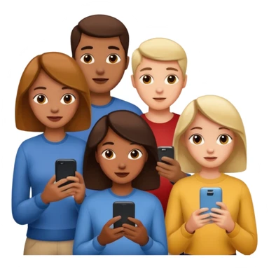 a lot of people on there phones sticker