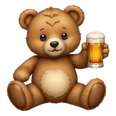 Teddy bear with a beer  sticker