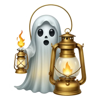 A ghost holding a lantern sticker