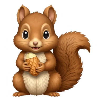 baby squirrel hold a peanut sticker