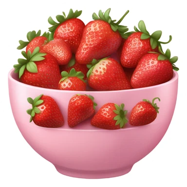 large fancy pastel pink bowl of strawberries sticker