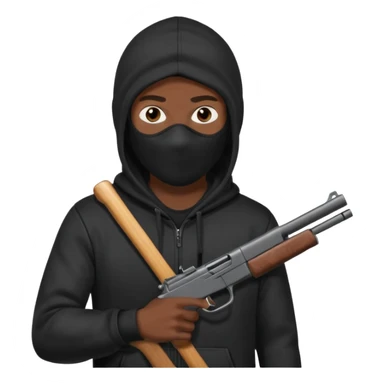 Make a black guy robbing store with gun sticker