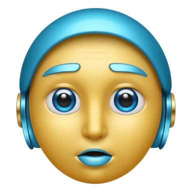 "blue 3D side eye emoji, sigma judging look, cold phonk style, high detail" sticker