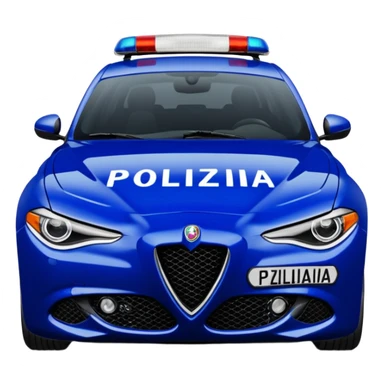 crea auto di servzio alfa romeo giulia tutta blu scuro quasi nero con la scritta sul lato polizia penitenziaria  sticker