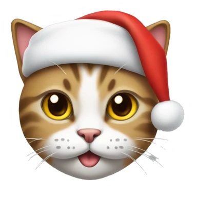 cat wearing santa hat sticker