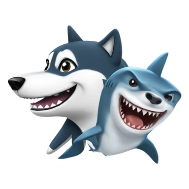 Husky and a shark sticker