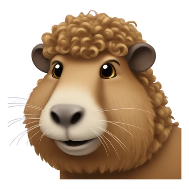 Capybara with curly hair and called Diego sticker