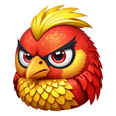 glitter red and yellow anger bird sticker