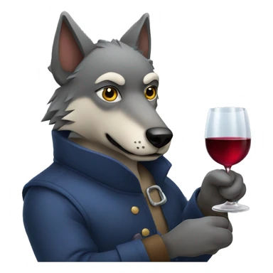 Alpha wolf holding a glass of wine sticker