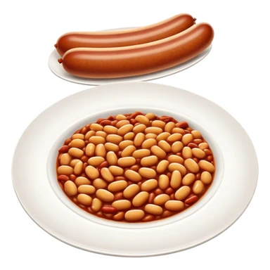Sausage with baked beans on a plate sticker