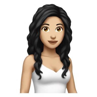 Shakira black hair, white skin sticker
