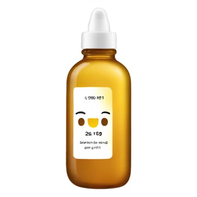 bottle of body oil with label sticker