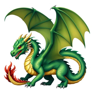 A fierce mythical dragon with scales and wings sticker