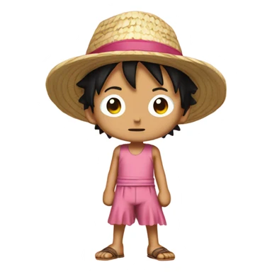 Luffy in pink dress sticker