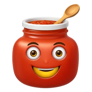 Un tarro de salsa de tomate y un tarro de salsa de mostaza al uno al lado del otro, los dos tarros con ojos sticker