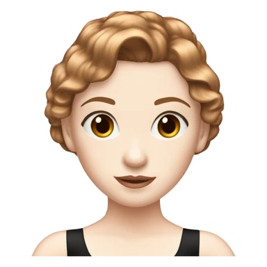 pale skin dark-copper-hair ballerina on black leotard sticker