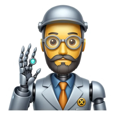 A robot detective with a beard is a nuclear physicist. sticker