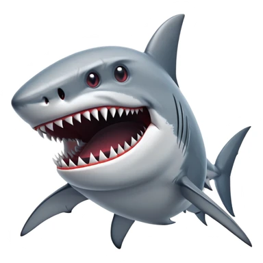 scary shark with sharp teeth sticker